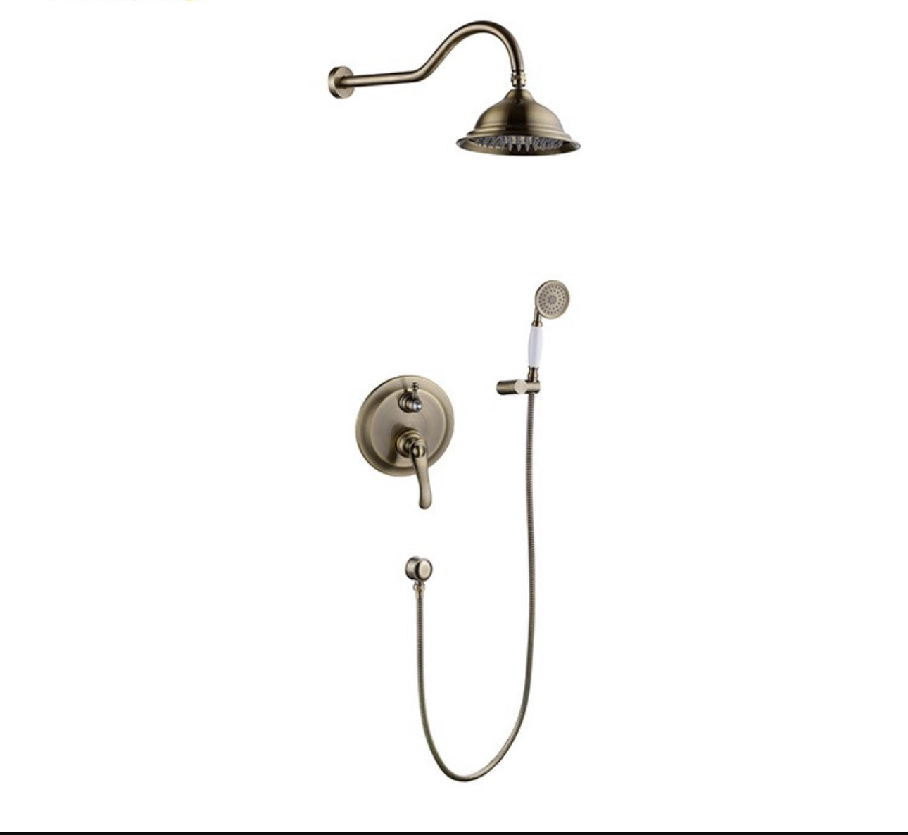 964701 Bronze Round shower with Handheld shower set